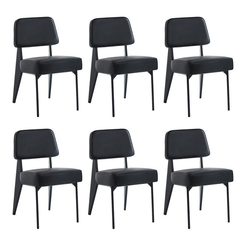 Chaise d'appoint scandinave à dossier ouvert, chaise de salle à manger rembourrée en métal