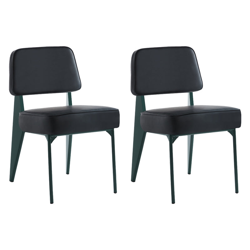 Chaise d'appoint scandinave à dossier ouvert, chaise de salle à manger rembourrée en métal