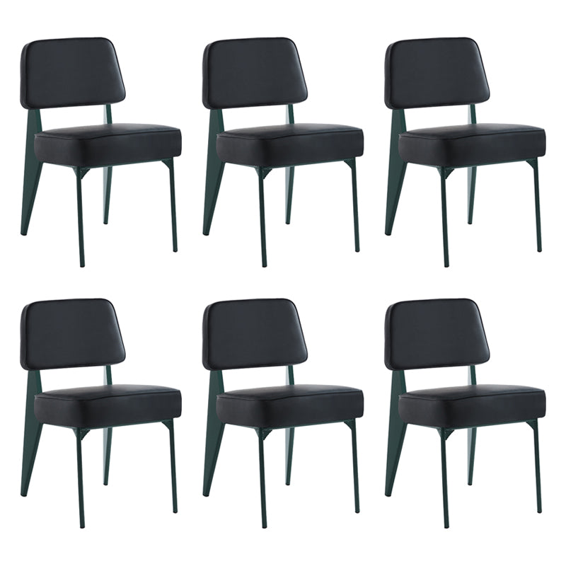 Chaise d'appoint scandinave à dossier ouvert, chaise de salle à manger rembourrée en métal