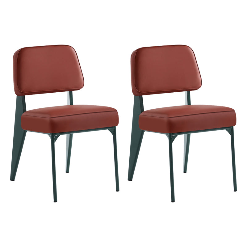 Chaise d'appoint scandinave à dossier ouvert, chaise de salle à manger rembourrée en métal