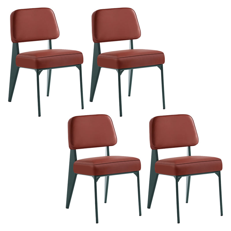 Chaise d'appoint scandinave à dossier ouvert, chaise de salle à manger rembourrée en métal