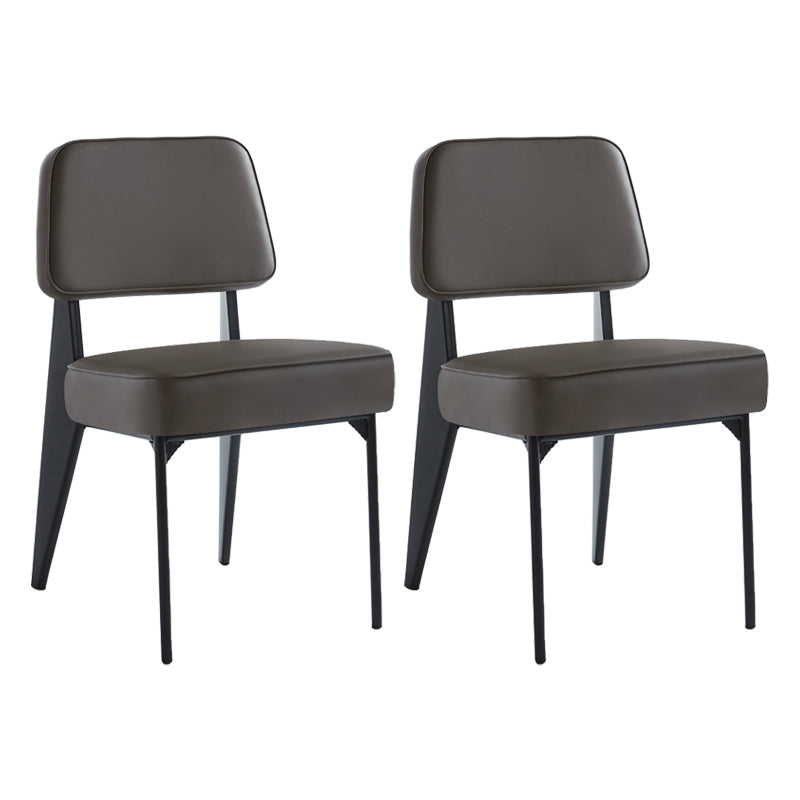 Chaise d'appoint scandinave à dossier ouvert, chaise de salle à manger rembourrée en métal