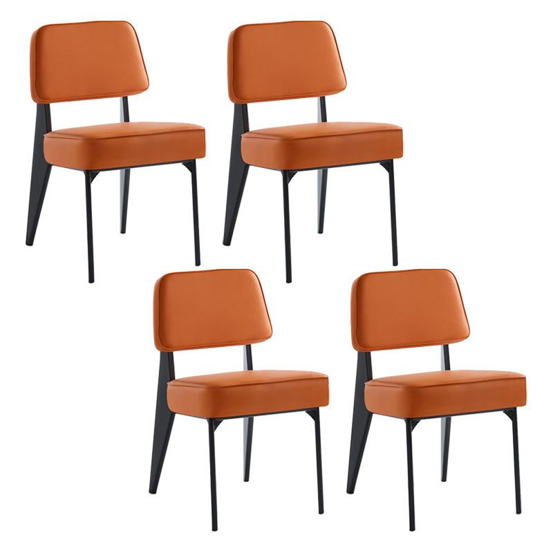 Chaise d'appoint scandinave à dossier ouvert, chaise de salle à manger rembourrée en métal