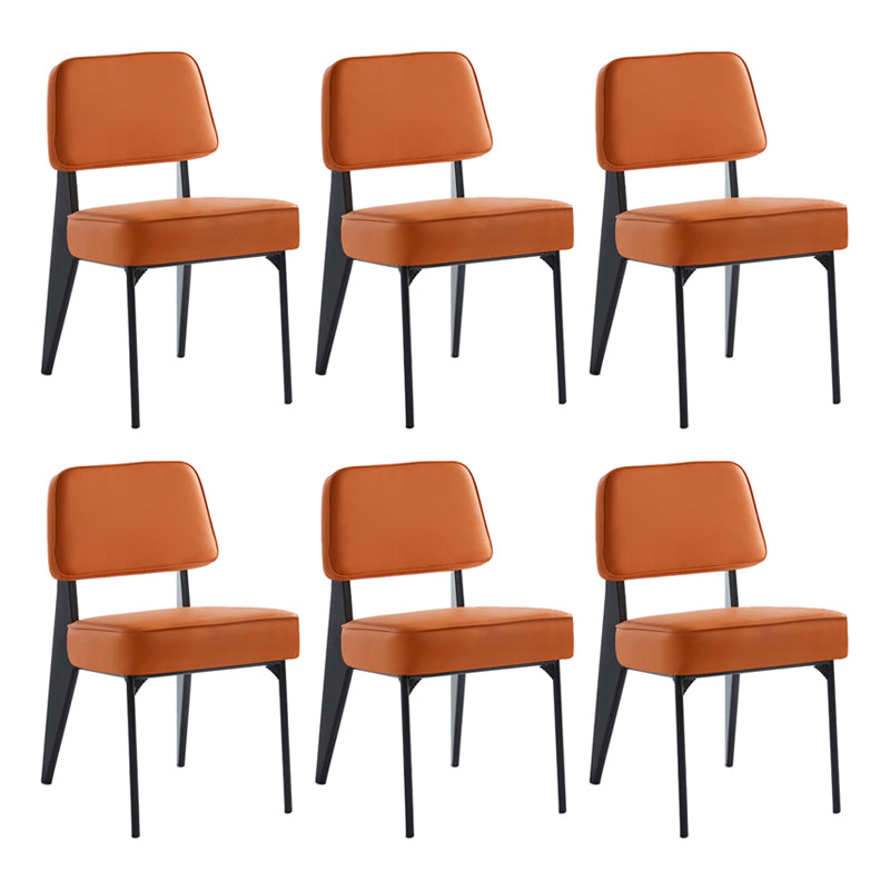 Chaise d'appoint scandinave à dossier ouvert, chaise de salle à manger rembourrée en métal