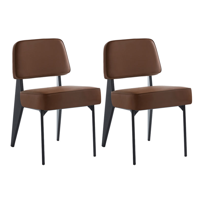 Chaise d'appoint scandinave à dossier ouvert, chaise de salle à manger rembourrée en métal