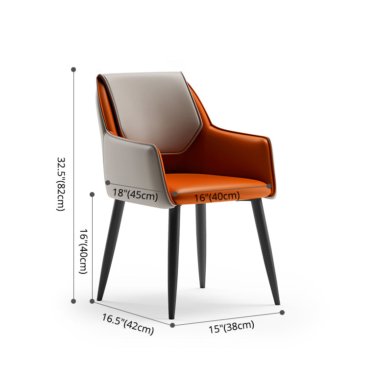 Sillas laterales tapizadas de cuero contemporáneas del comedor del metal de los sillones para el uso en el hogar