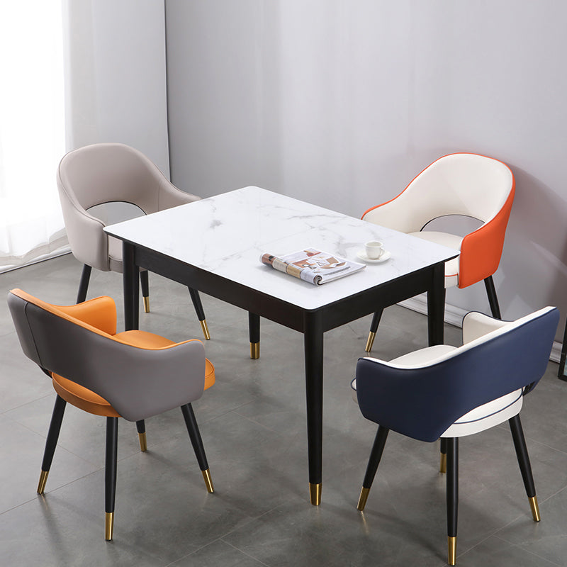 Fauteuils de salle à manger en métal Glam, chaise d'appoint à dossier ouvert pour usage domestique