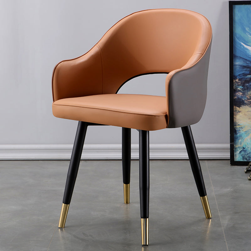 Fauteuils de salle à manger en métal Glam, chaise d'appoint à dossier ouvert pour usage domestique