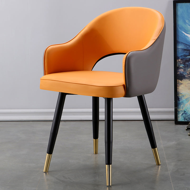 Fauteuils de salle à manger en métal Glam, chaise d'appoint à dossier ouvert pour usage domestique