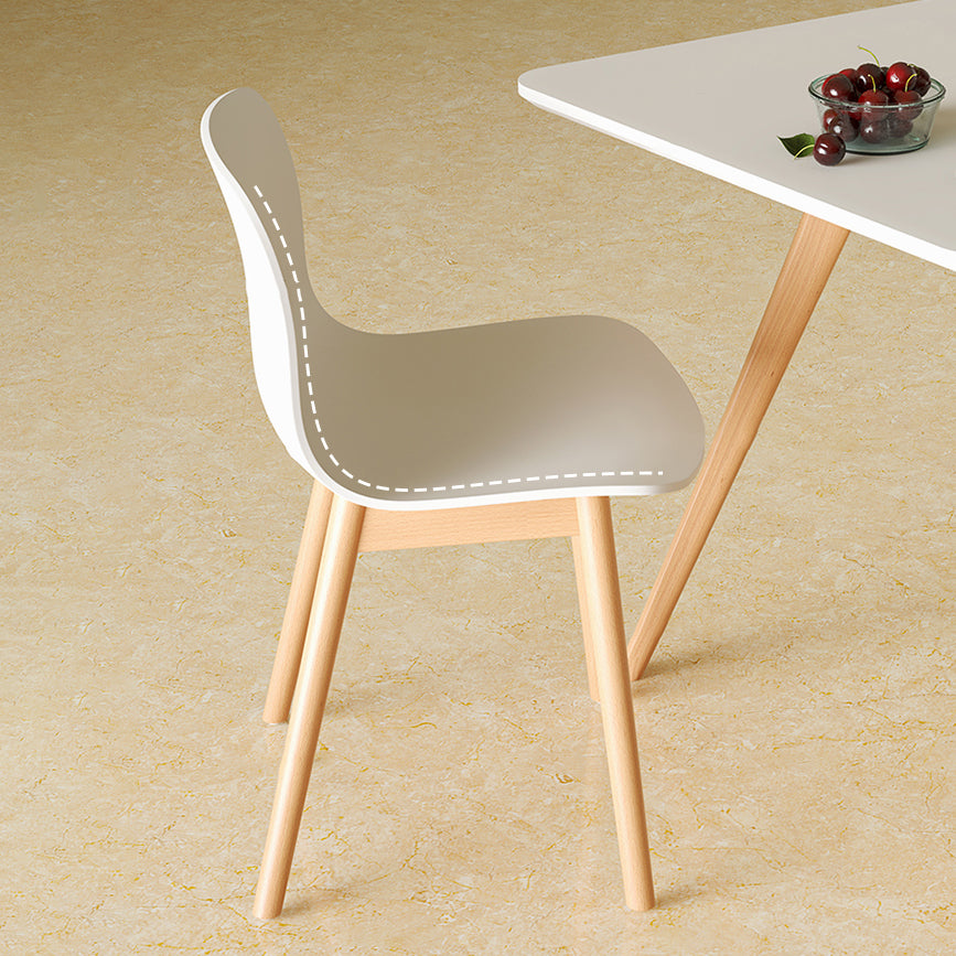 Silla de cafetería escandinava de madera Parsons Silla de comedor con acabado mate (juego de 4)