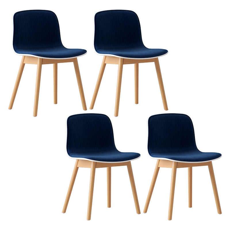 Silla de cafetería escandinava de madera Parsons Silla de comedor con acabado mate (juego de 4)