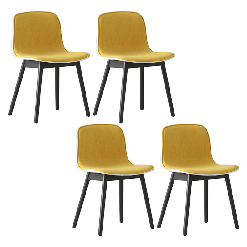Silla de cafetería escandinava de madera Parsons Silla de comedor con acabado mate (juego de 4)