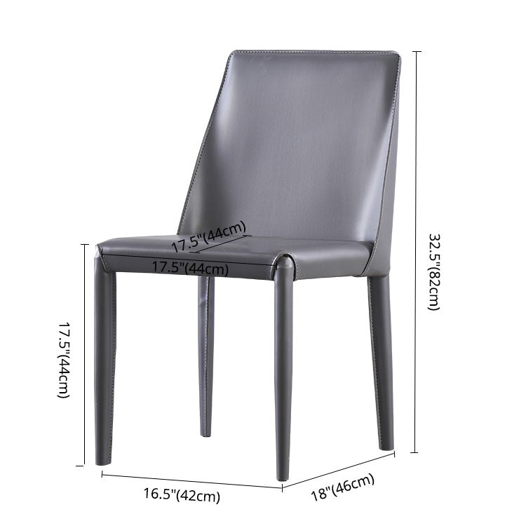 Silla de restaurante de cuero estilo diseñador, acabado mate, silla de comedor Parsons (juego de 2)