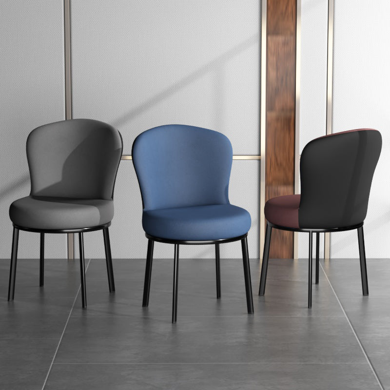 Chaises latérales rembourrées de style contemporain, chaise sans accoudoirs à dossier solide pour un usage domestique