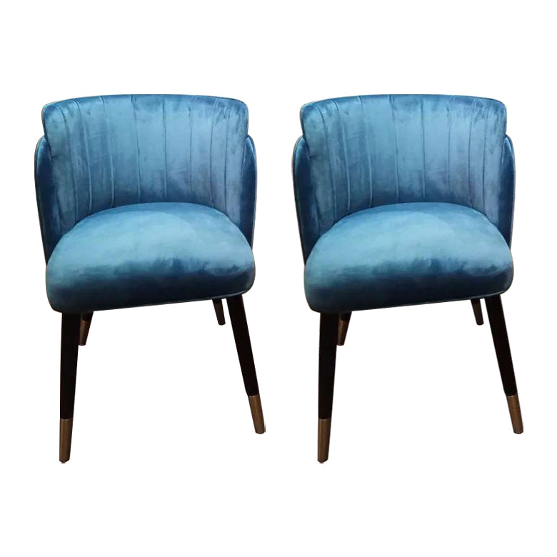 Chaises d'appoint rembourrées de style scandinave Chaises sans accoudoirs à dossier en baril pour un usage domestique (Ensemble de 2)