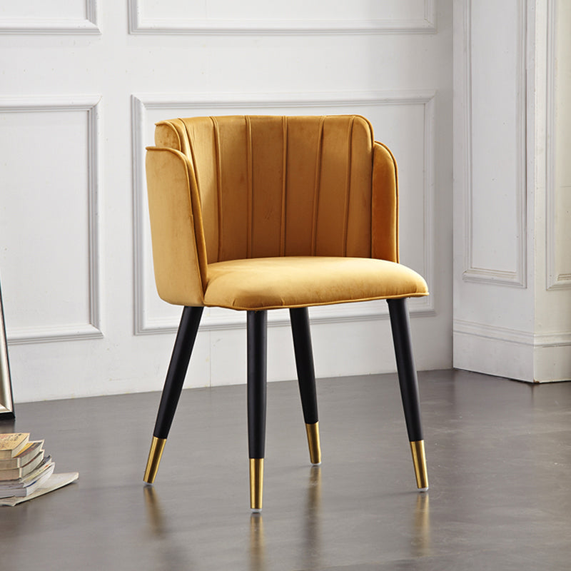 Chaises d'appoint rembourrées de style scandinave Chaises sans accoudoirs à dossier en baril pour un usage domestique (Ensemble de 2)