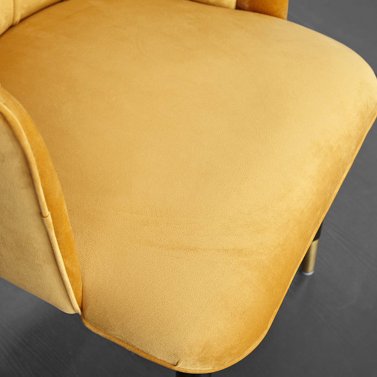 Chaises d'appoint rembourrées de style scandinave Chaises sans accoudoirs à dossier en baril pour un usage domestique (Ensemble de 2)