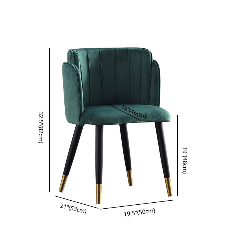 Chaises d'appoint rembourrées de style scandinave Chaises sans accoudoirs à dossier en baril pour un usage domestique (Ensemble de 2)