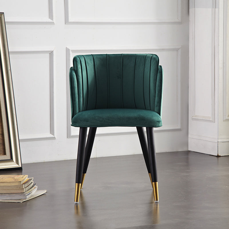 Chaises d'appoint rembourrées de style scandinave Chaises sans accoudoirs à dossier en baril pour un usage domestique (Ensemble de 2)