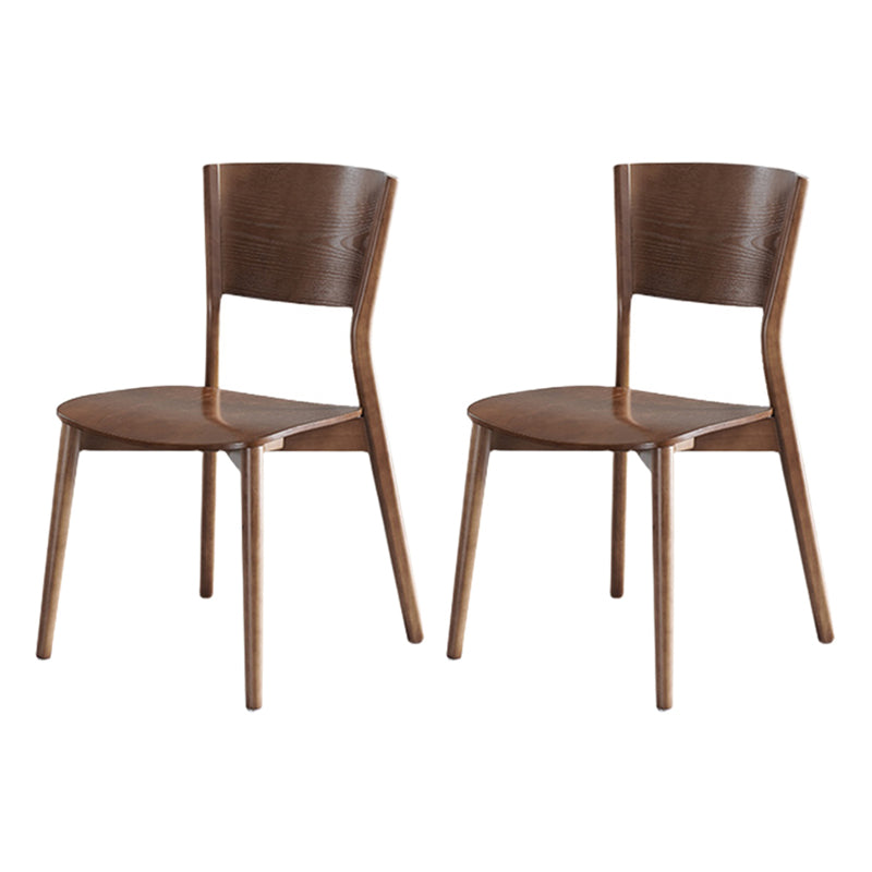 Chaises d'appoint de salle à manger de style scandinave Chaises sans accoudoirs à dossier ouvert en bois (Ensemble de 2)