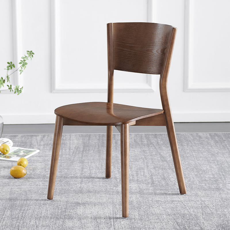 Chaises d'appoint de salle à manger de style scandinave Chaises sans accoudoirs à dossier ouvert en bois (Ensemble de 2)