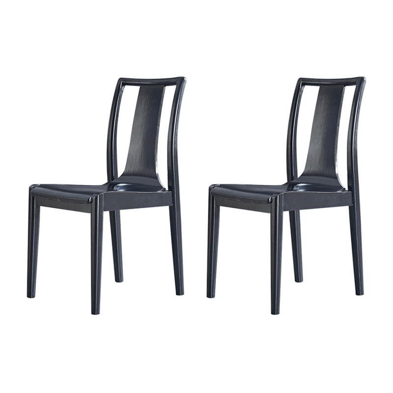 Silla auxiliar de comedor de madera de estilo tradicional, sillas sin brazos con respaldo de listones para cocina (juego de 2)