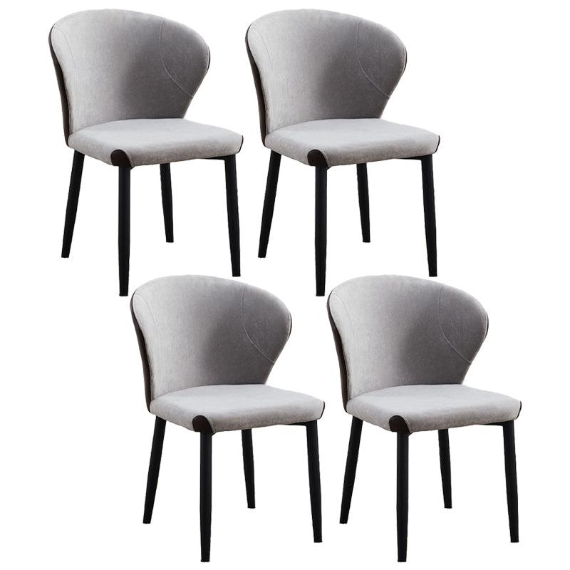 Silla lateral de comedor contemporánea con acabado mate, respaldo de cuero, silla de comedor