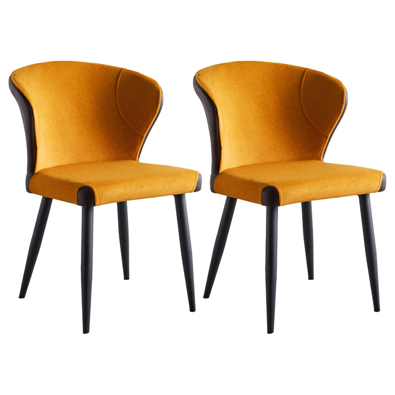 Silla lateral de comedor contemporánea con acabado mate, respaldo de cuero, silla de comedor