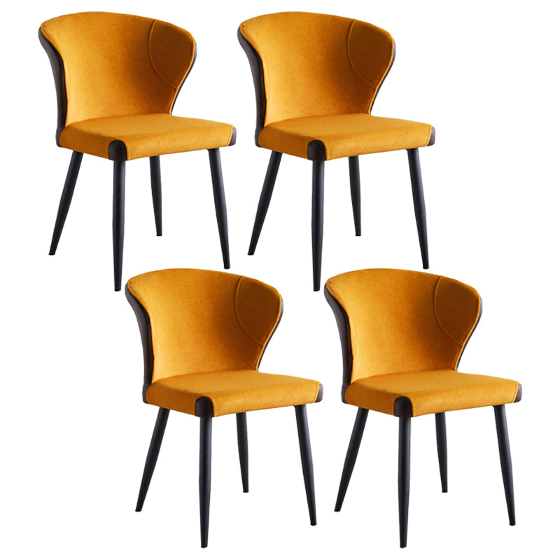 Silla lateral de comedor contemporánea con acabado mate, respaldo de cuero, silla de comedor