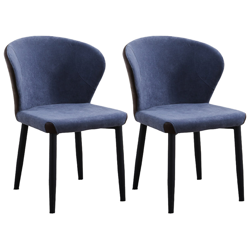 Silla lateral de comedor contemporánea con acabado mate, respaldo de cuero, silla de comedor