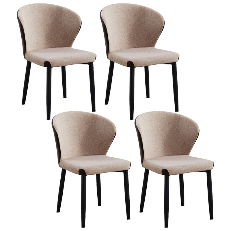 Silla lateral de comedor contemporánea con acabado mate, respaldo de cuero, silla de comedor