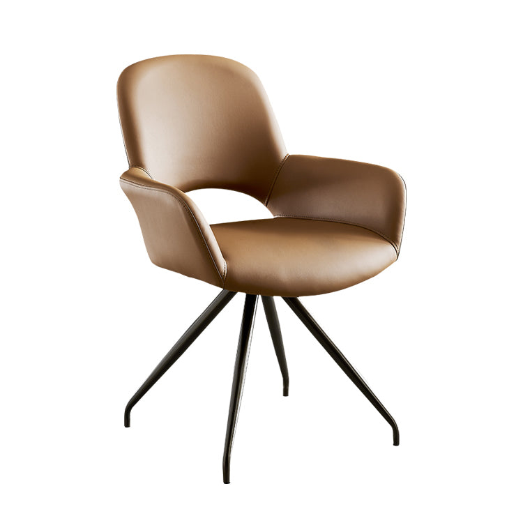 El cuero del estilo minimalista que cena las sillas abre la silla lateral tapizada que cena con la parte posterior