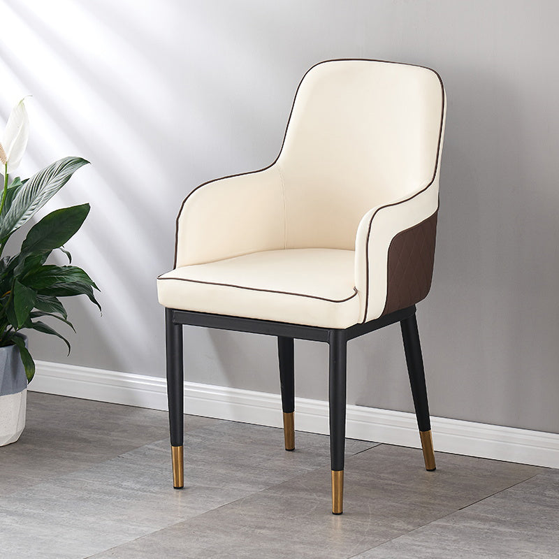 Silla auxiliar de comedor de estilo moderno Sillón de cocina con patas de metal