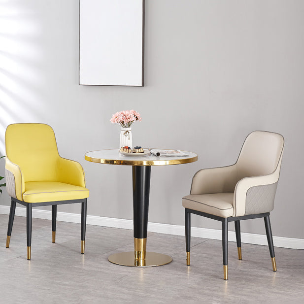 Silla auxiliar de comedor de estilo moderno Sillón de cocina con patas de metal