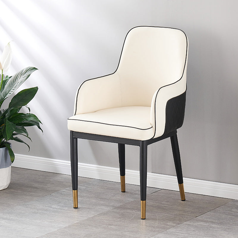 Silla auxiliar de comedor de estilo moderno Sillón de cocina con patas de metal