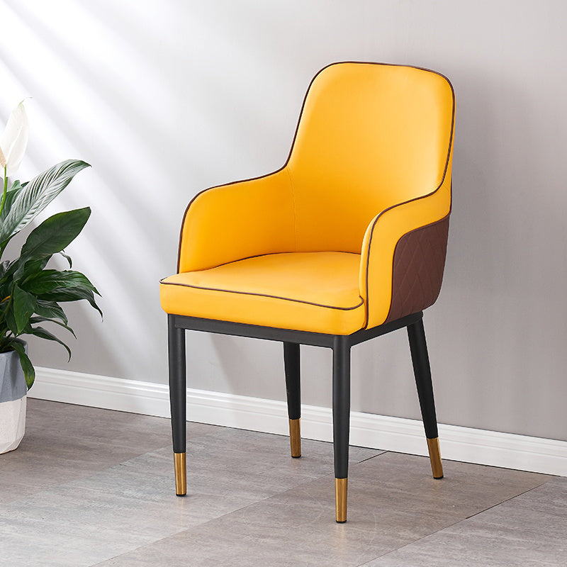 Silla auxiliar de comedor de estilo moderno Sillón de cocina con patas de metal