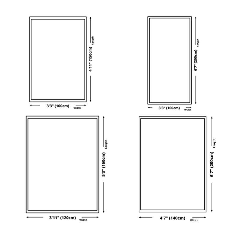 Modern Rug Plant Print Washable Carpet Polyester Stain Resistant Indoor Rug for Home Decor