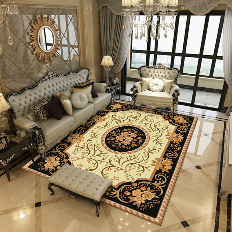 Traditional Carpet Medallion Print Polyester Indoor Rug Stain Resistant Area Rug for Home Decor