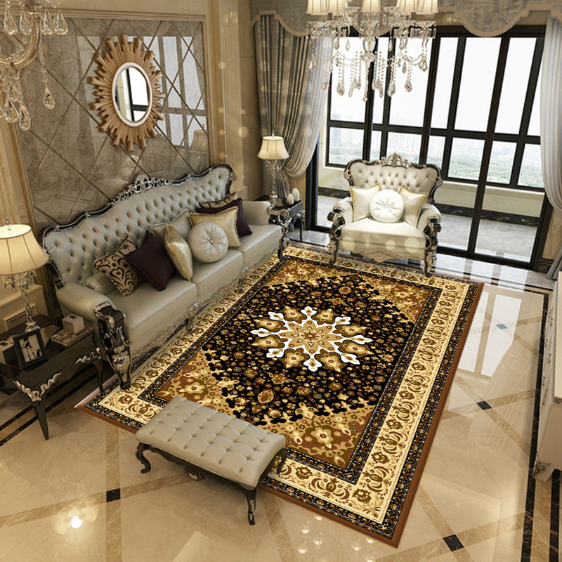 Traditional Carpet Medallion Print Polyester Indoor Rug Stain Resistant Area Rug for Home Decor