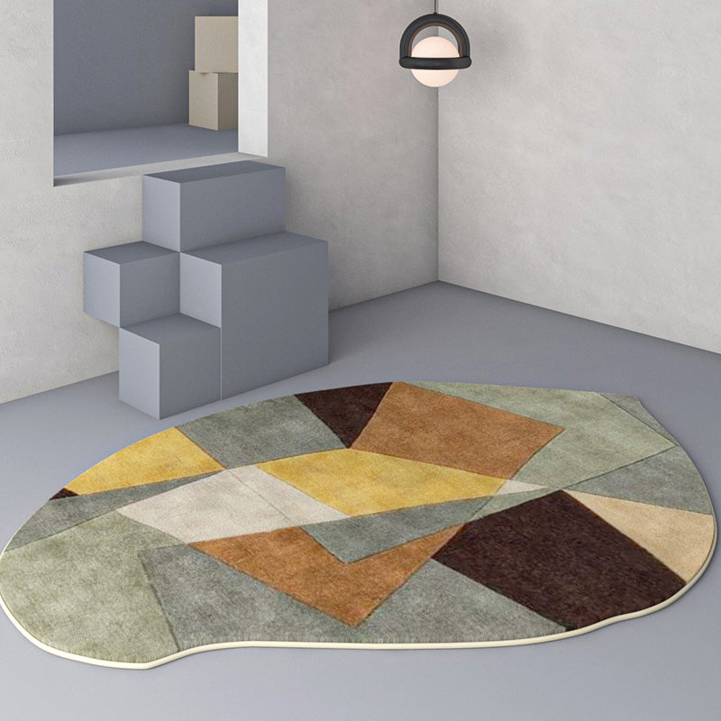 Alfombra de alfombra de área moderna de área moderna alfombra de poliéster bloqueada por la alfombra anti-Slip para decoración del hogar