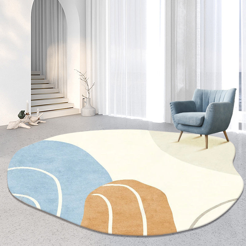 Kleurrijk modern vloerkleed kleurblok polyester gebied tapijt anti-slip gemakkelijke tapijten voor huisdecoratie