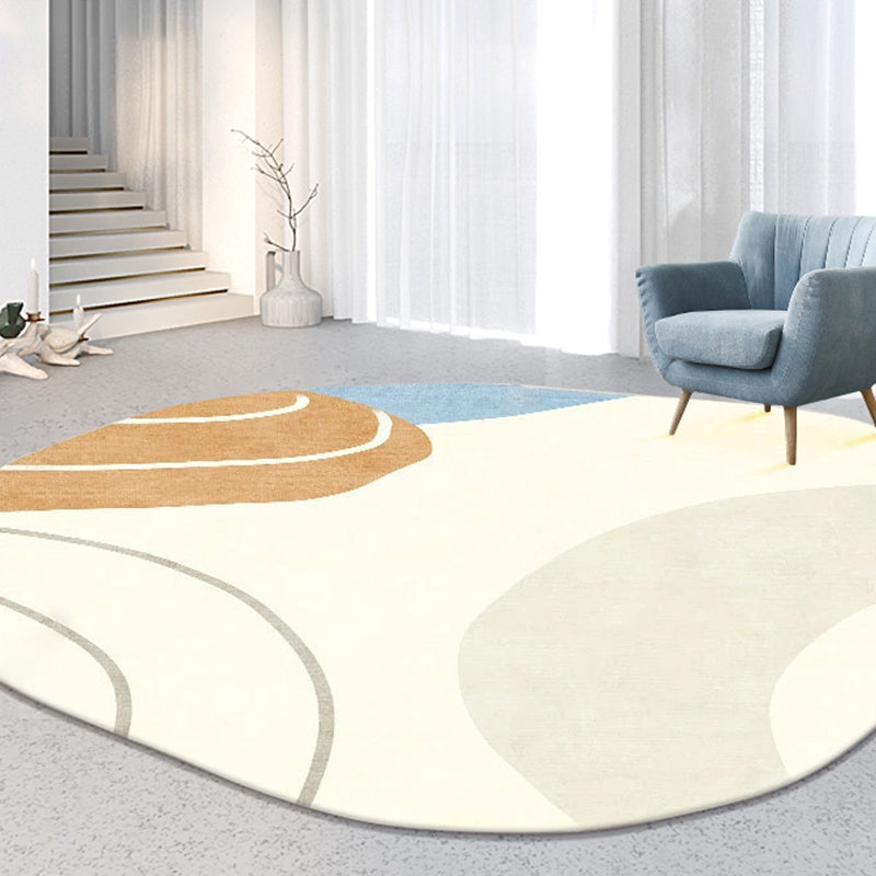 Chic Moderner Bereich Teppich Farbblock Polyester Fläche Teppich Flecken widerstandsfähiger Teppich für Wohnkultur