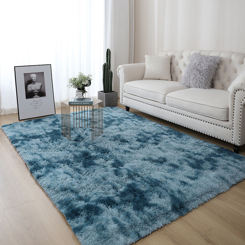 Dark Coffee Casual Rug Polyester Solid Color Rug Washable Rug for Living Room