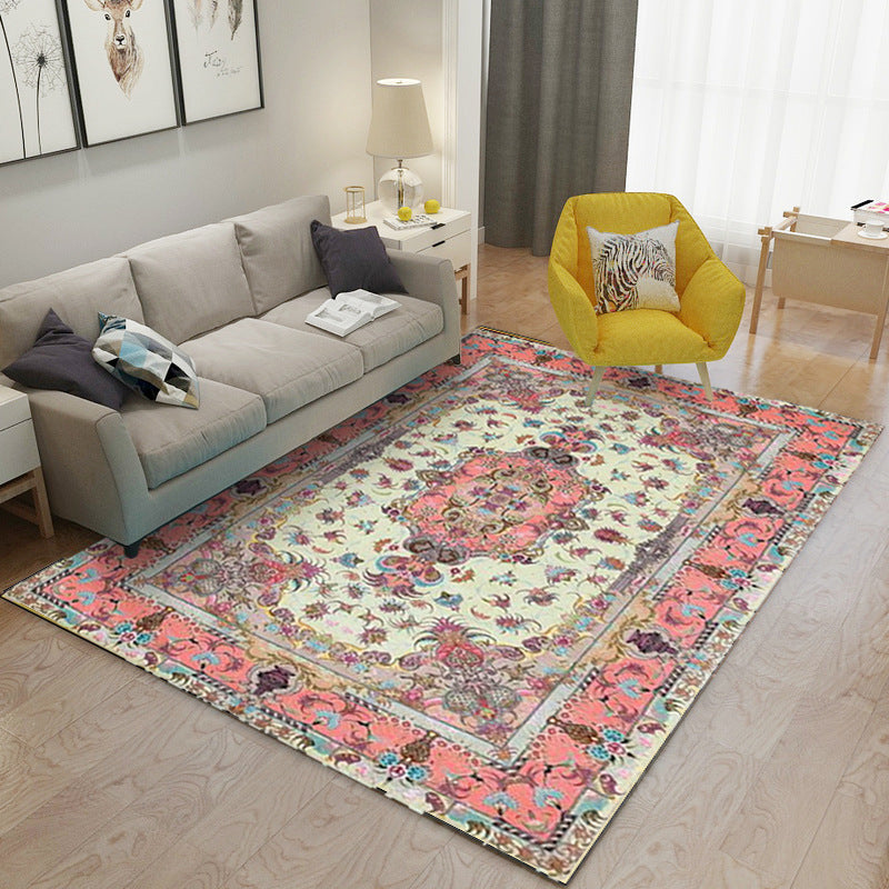 Traditionele gebied tapijt Antiek patroon Polyester Area Tapijten Stain resistent vloerkleed voor woonkamer