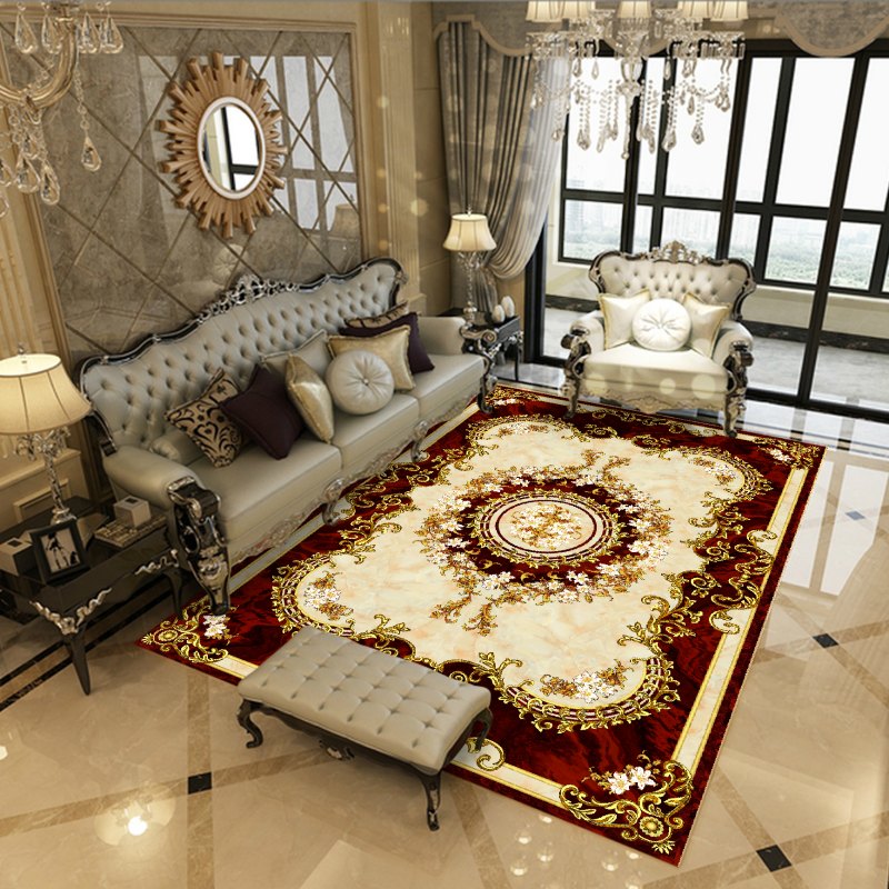 Yellow Modern Rug Blending Graphic Rug Non-Slip Backing Rug for Living Room