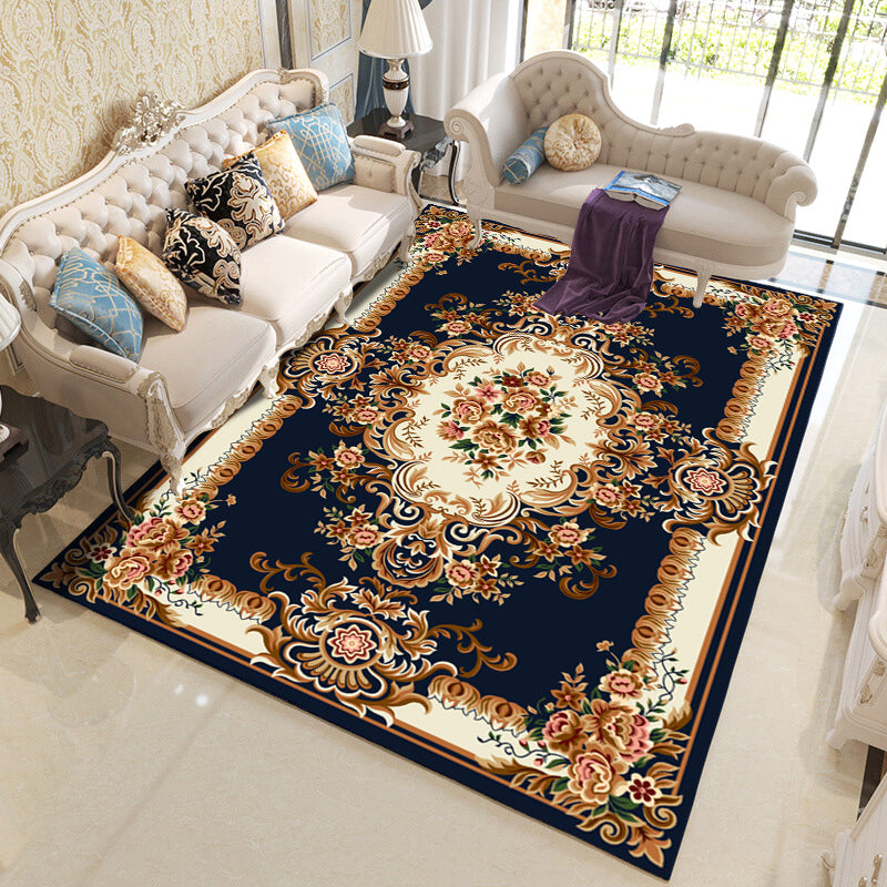 Yellow Modern Rug Blending Graphic Rug Non-Slip Backing Rug for Living Room