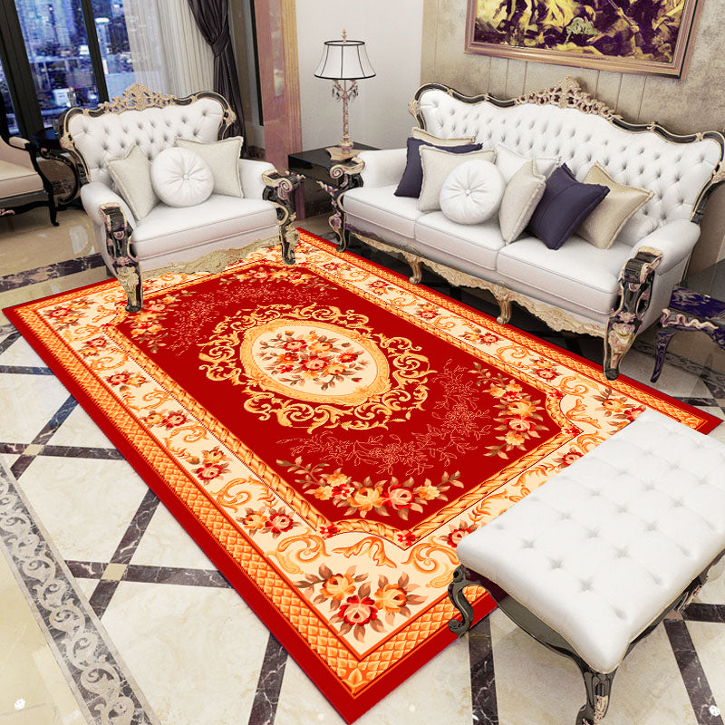 Navy Modern Rug Polyester Graphic Rug Non-Slip Backing Rug for Home Decor