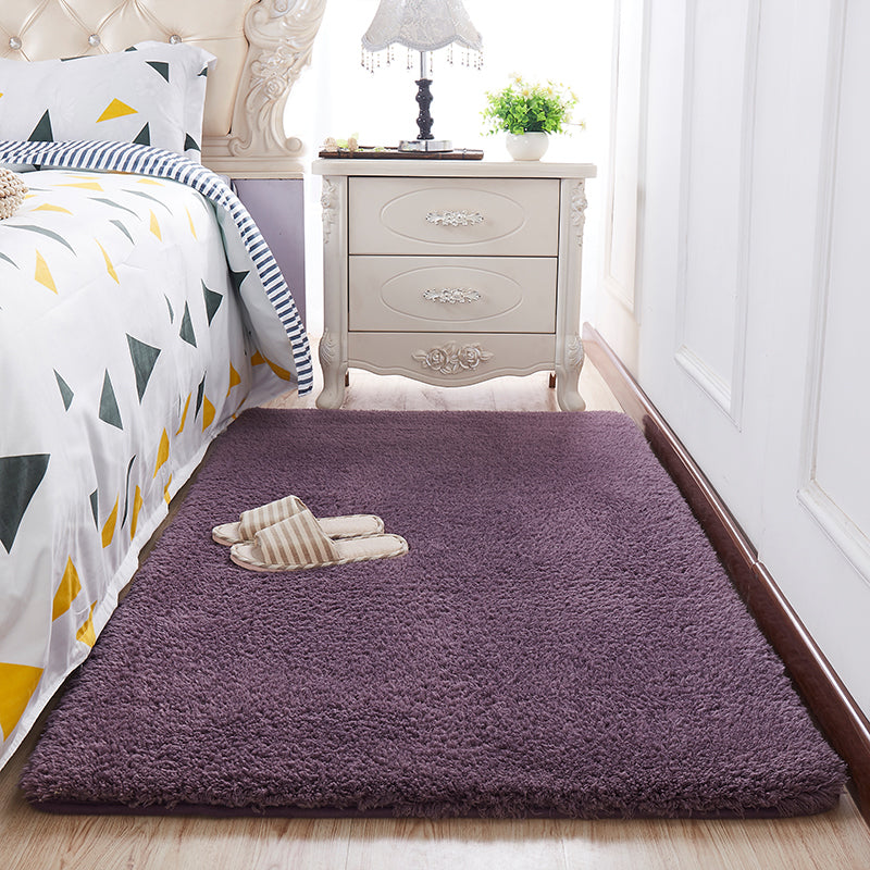 Novelty Plain Shag Rug Polyester Indoor Carpet Non-Slip Backing Area Carpet for Home Decoration