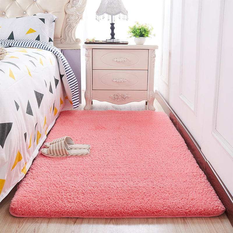 Novelty Plain Shag Rug Polyester Indoor Carpet Non-Slip Backing Area Carpet for Home Decoration