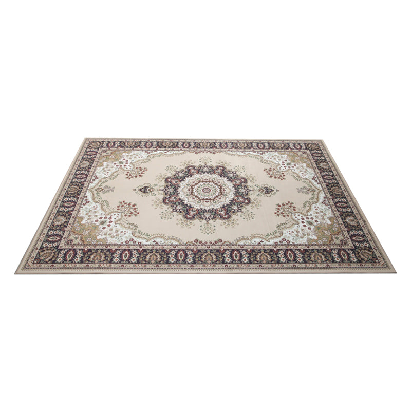 Reclaimed Medallion Print Rug Polyester Indoor Rug Stain Resistant Area Carpet for Living Room